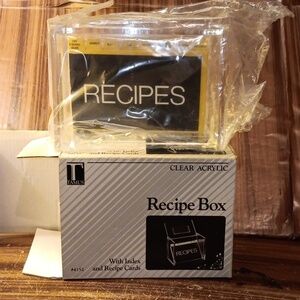Vintage Tamus clear plastic recipe box